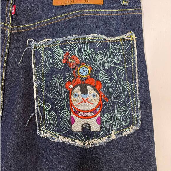 RMC Red Monkey Company Jeans Mens Size 38 Embroidered Pocket - Picture 4 of 11